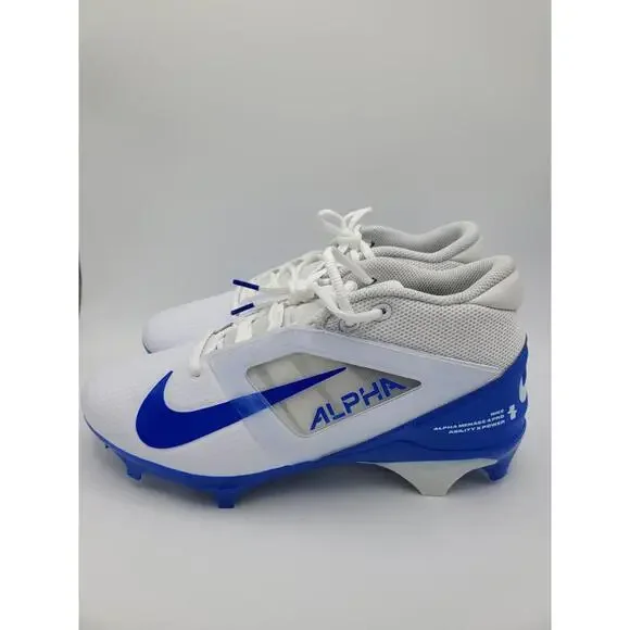 Nike Alpha Menace 4 Pro White Royal Blue Football Cleats FD7037-103 Mens Size 14 Nike Alpha Menace 4 Pro White Royal Blue Football Cleats  main image 2
